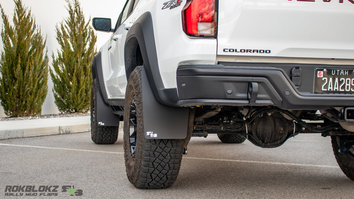 2023 Chevy Colorado ZR2 Bison featuring Rokblokz mud flaps - side view