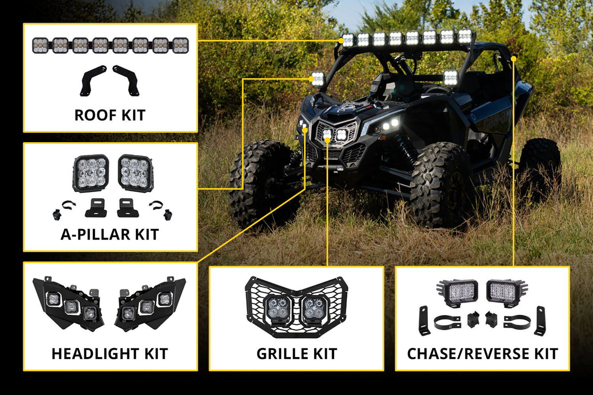 Diode Dynamics 17-24 Can-Am Maverick X3 SS5 Stage Series Ditch Light Kit - Pro Yellow Combo - DD7871