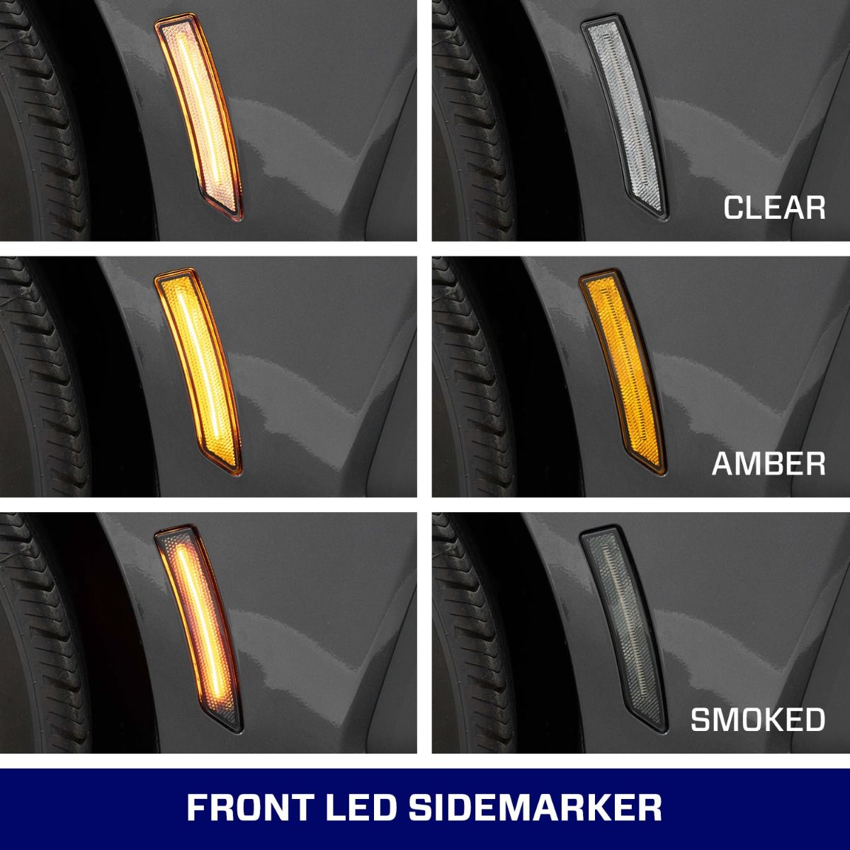 Form Lighting 2024 Mustang LED Sidemarkers Smoked Set - FL0091