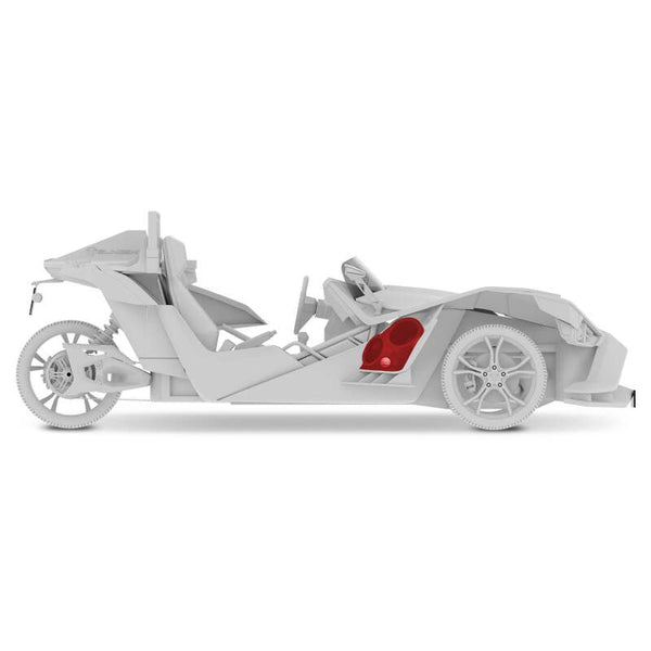 DS18 2015+ Polaris Slingshot Front Fender Dual 8in Speakers & Enclosure w/ LED Lights - SLG-F82LD - front view