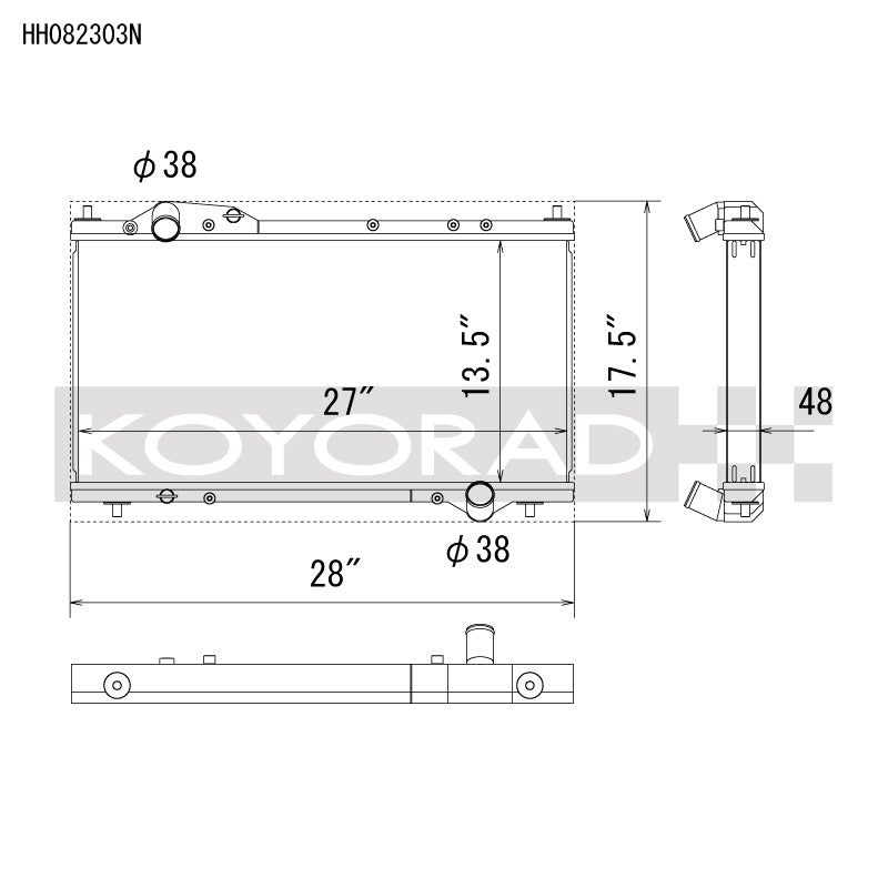 Koyo 91-05 Acura NSX Competition Spec All-Aluminum Radiator - HH082303N