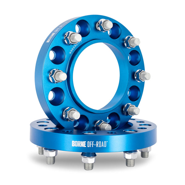 Borne Off-Road Wheel Spacers 8x180 124.1 25 M14 Blue - BNWS-009-250BL by Borne Off-Road - front view