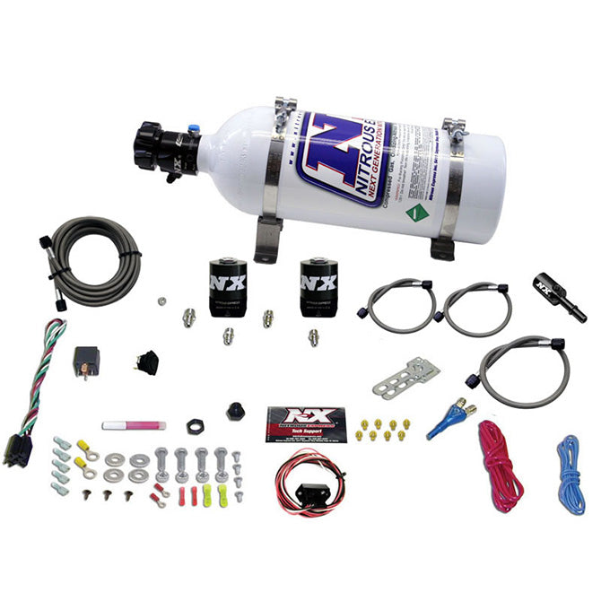 Nitrous Express 11-14 Ford Mustang GT 5.0L Coyote Single Nozzle Nitrous Kit (35-150HP) w/5lb Bottle - 20932-05