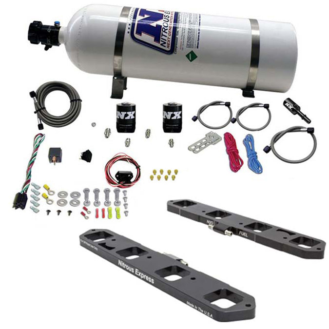 Nitrous Express Dodge Hemi 5.7L/6.1L/6.4L Direct Port Plate System w/15lb Bottle - 20958-15