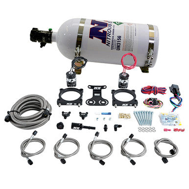 Nitrous Express 2024+ Ford Mustang 5.0L Dual Throttle Body Plate System w/12lb Composite Bottle - 20964-12