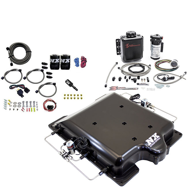Nitrous Express Dodge Hellcat Supercharger Lid Nitrous & Water Injection Kit (100-400HP) w/o Bottle - 20972BMF-00