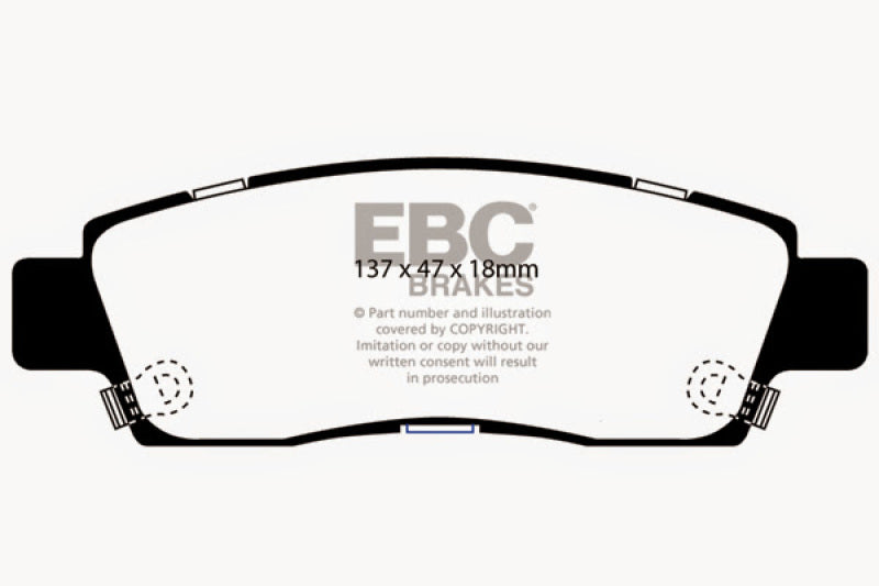 EBC 07+ Buick Enclave 3.6 Ultimax2 Rear Brake Pads - UD883 for 2008-2017 Buick Enclave - angle view