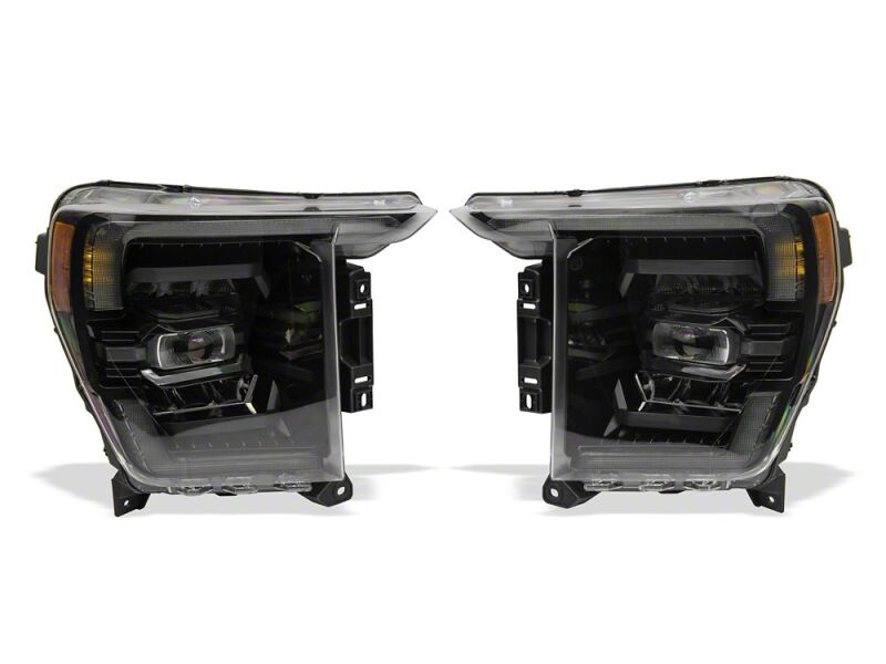 Raxiom 21-23 Ford F-150 CXR Series LED Headlights/White DRL- Black - Clear Lens - T596986 - front view