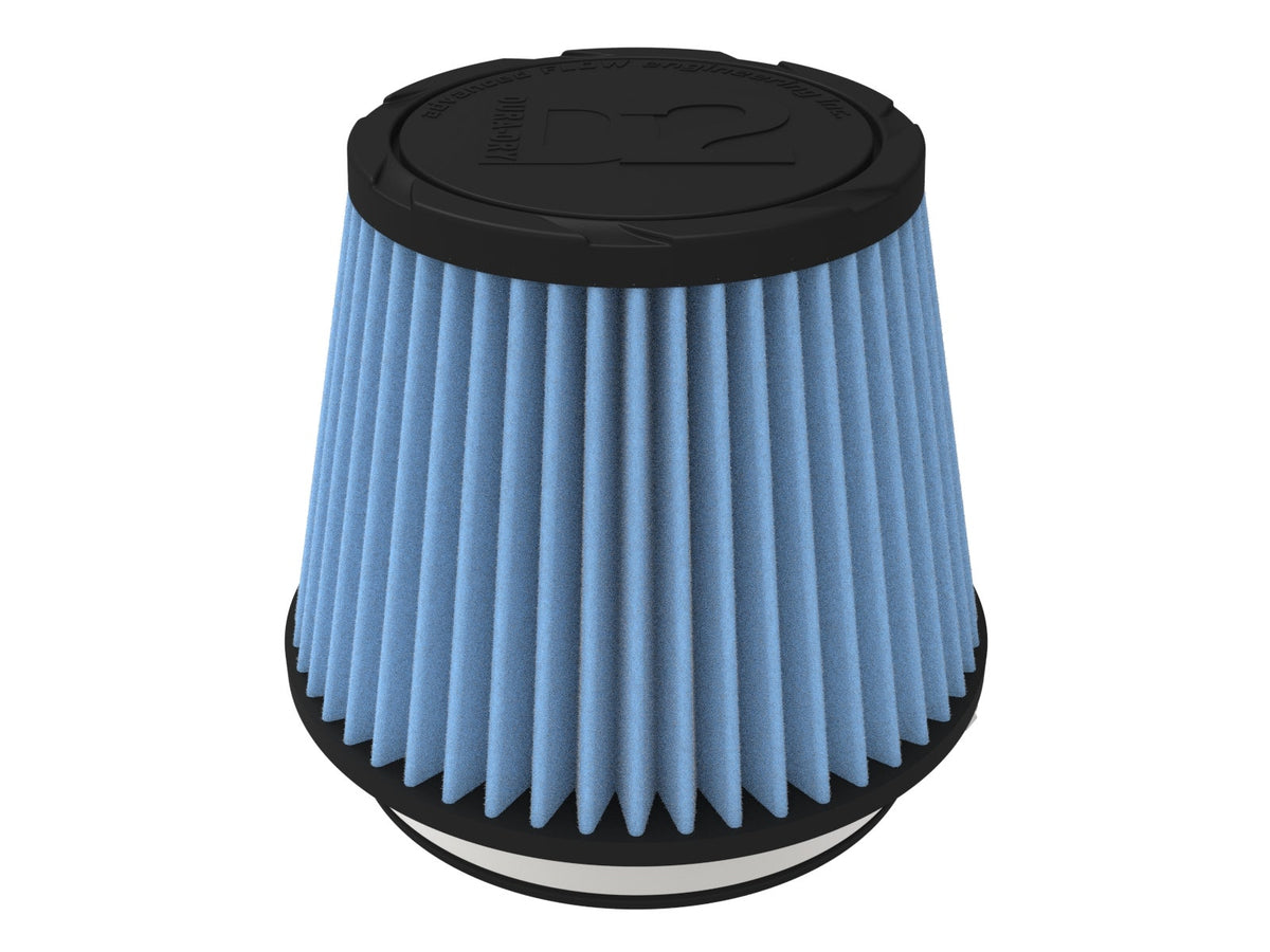 aFe POWER Universal Clamp-On Air Filter w/ D2 Dura-Dry Media - 5in F x 6.5in B x 4.75in T x 5in H - 21-50505V