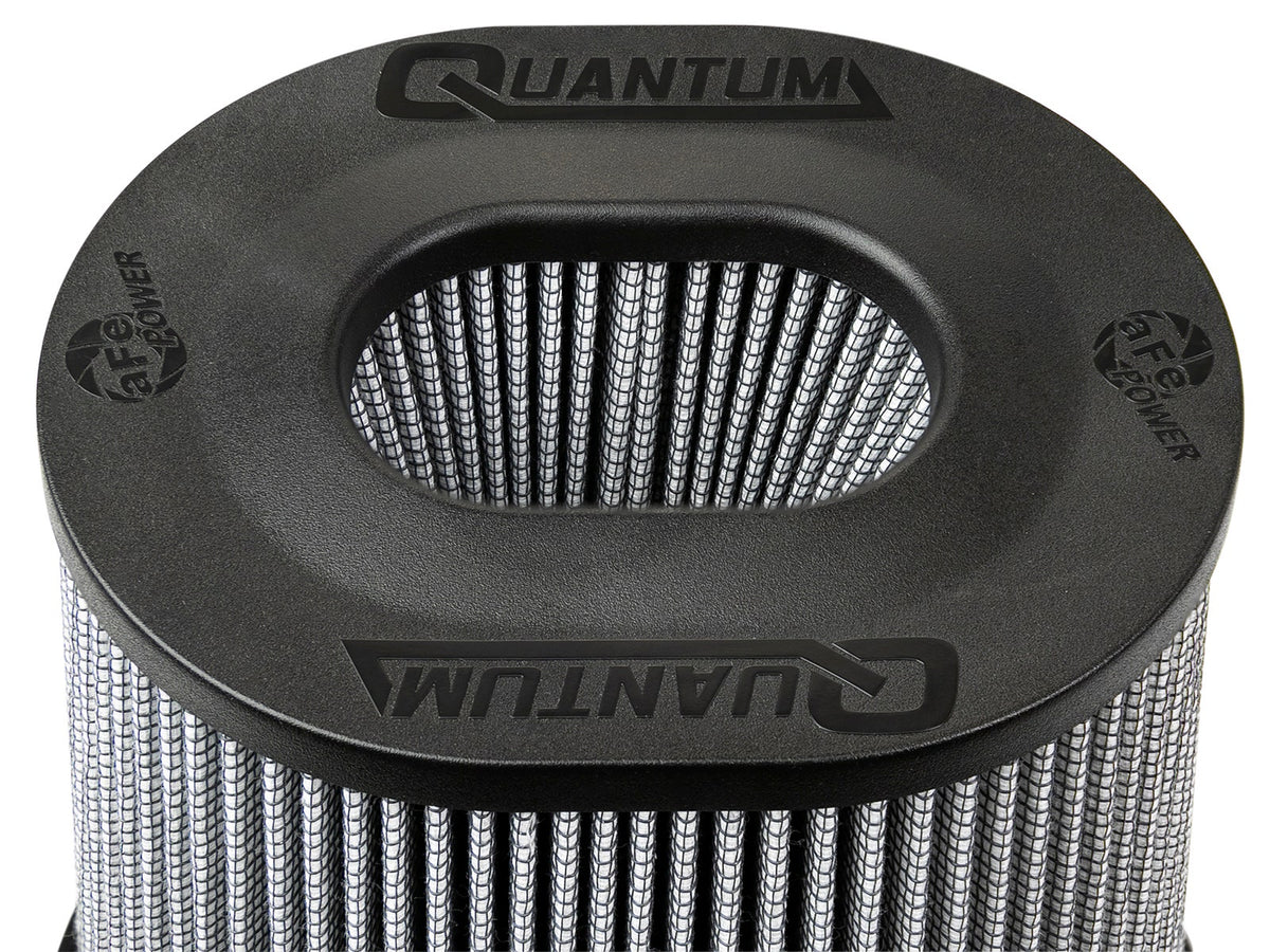 aFe Quantum Pro DRY S Air Filter Inverted Top - 5in Flange x 8in Height - Dry PDS - 21-91132