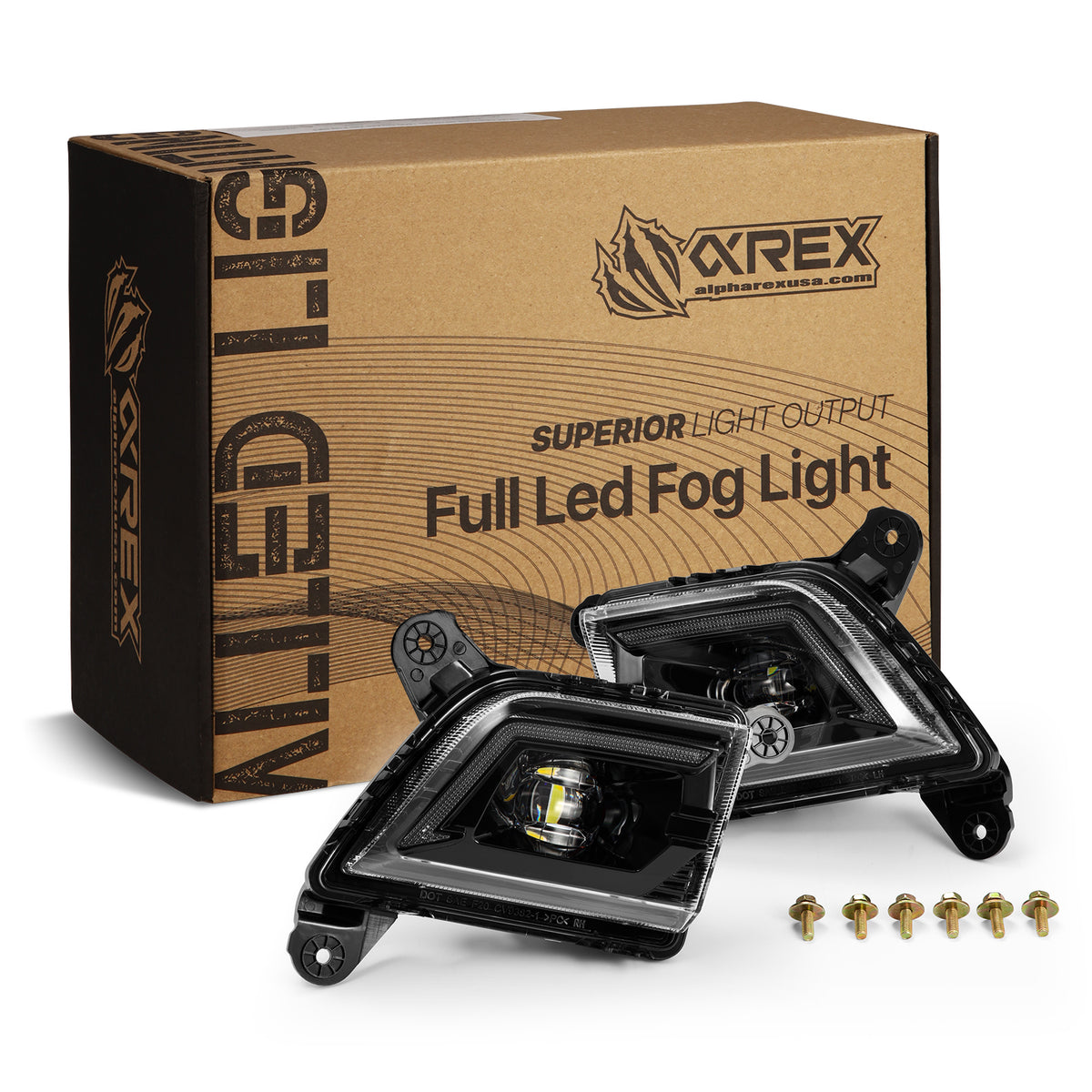Alpharex 19-23 Chevrolet Silverado 2500/3500HD DoubleTap Dual Color LED Projector Fog Lights - 210017