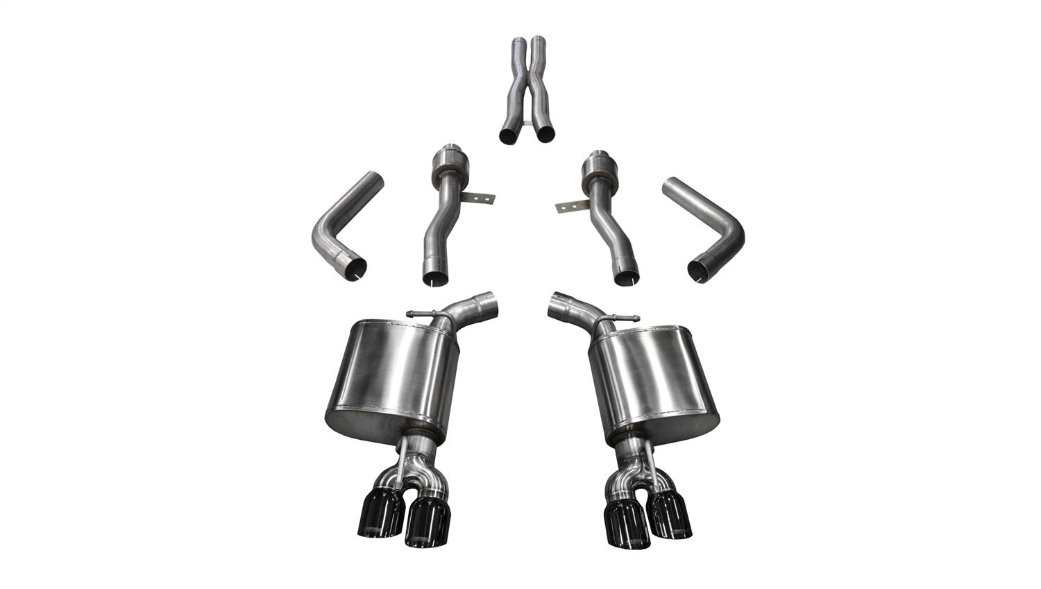 Corsa 2017-2023 Dodge Challenger 5.7L V8 Sport Cat-Back Dual Rear Exit w/3.5in Black Tips - 21005BLK