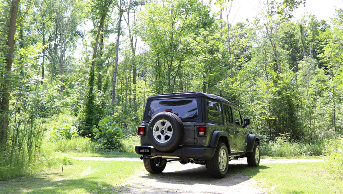 Corsa 2018-2024 Jeep Wrangler JL 2.5in Dual Rear Exit Polished Tips Sport Axle-Back Exhaust - 21014