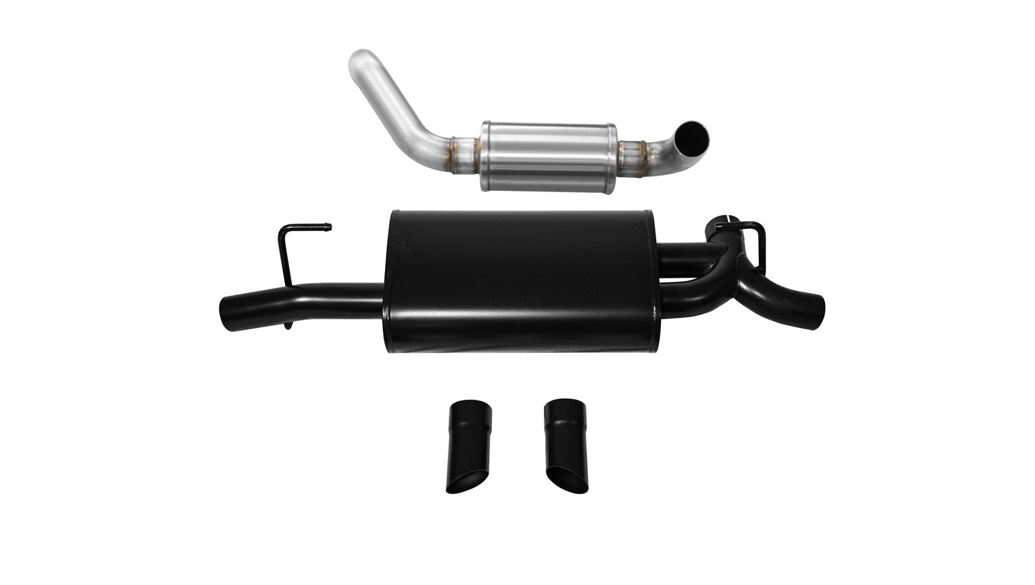 Corsa 2018-2024 Jeep Wrangler JL 2.5in Dual Rear Turn Down Exit Black Touring Axle-Back Exhaust - 21015BLK