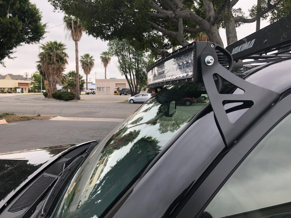 Cali Raised 03-24 Toyota 4Runner 52 Curved Led Light Bar Roof Brackets Kit - Brackets W/ 5D Optic O - CR2499 - front view
