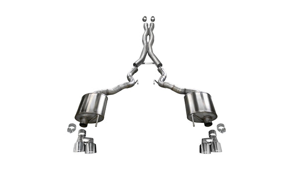 Corsa 2018-2023 Ford Mustang GT Convertible w/o Active Valves Xtreme Cat-Back w/ 4in Tips - 21048