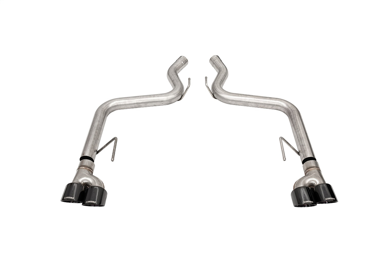 Corsa 2018-2023 Ford Mustang GT Black 3.0in PVD AxleBack Exhaust w/4.0in Quad Pro Tips - 21087BLK