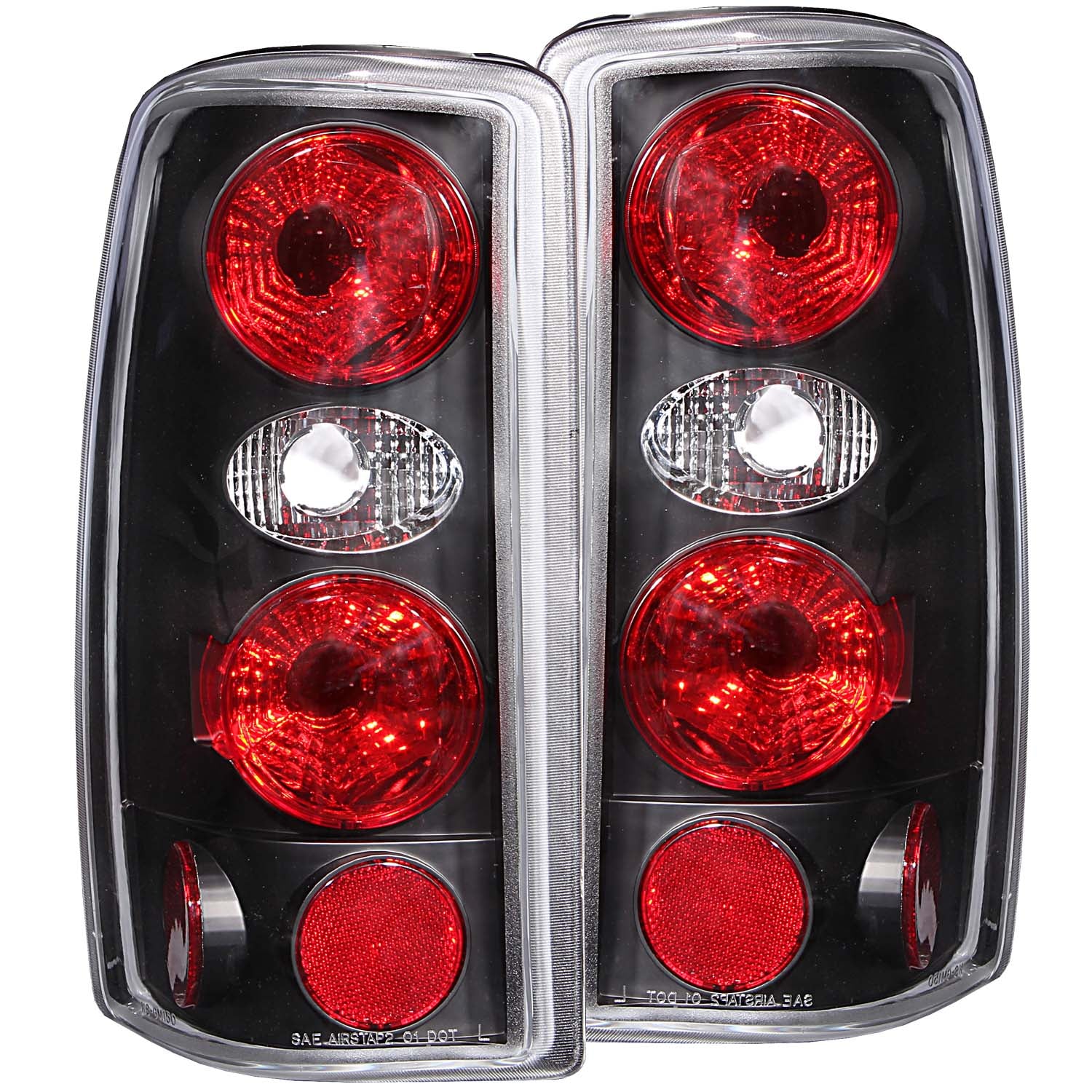 ANZO 2000-2006 Chevrolet Suburban Taillights Black - 211010 for 2000-2006 Chevrolet Suburban 1500 - front view
