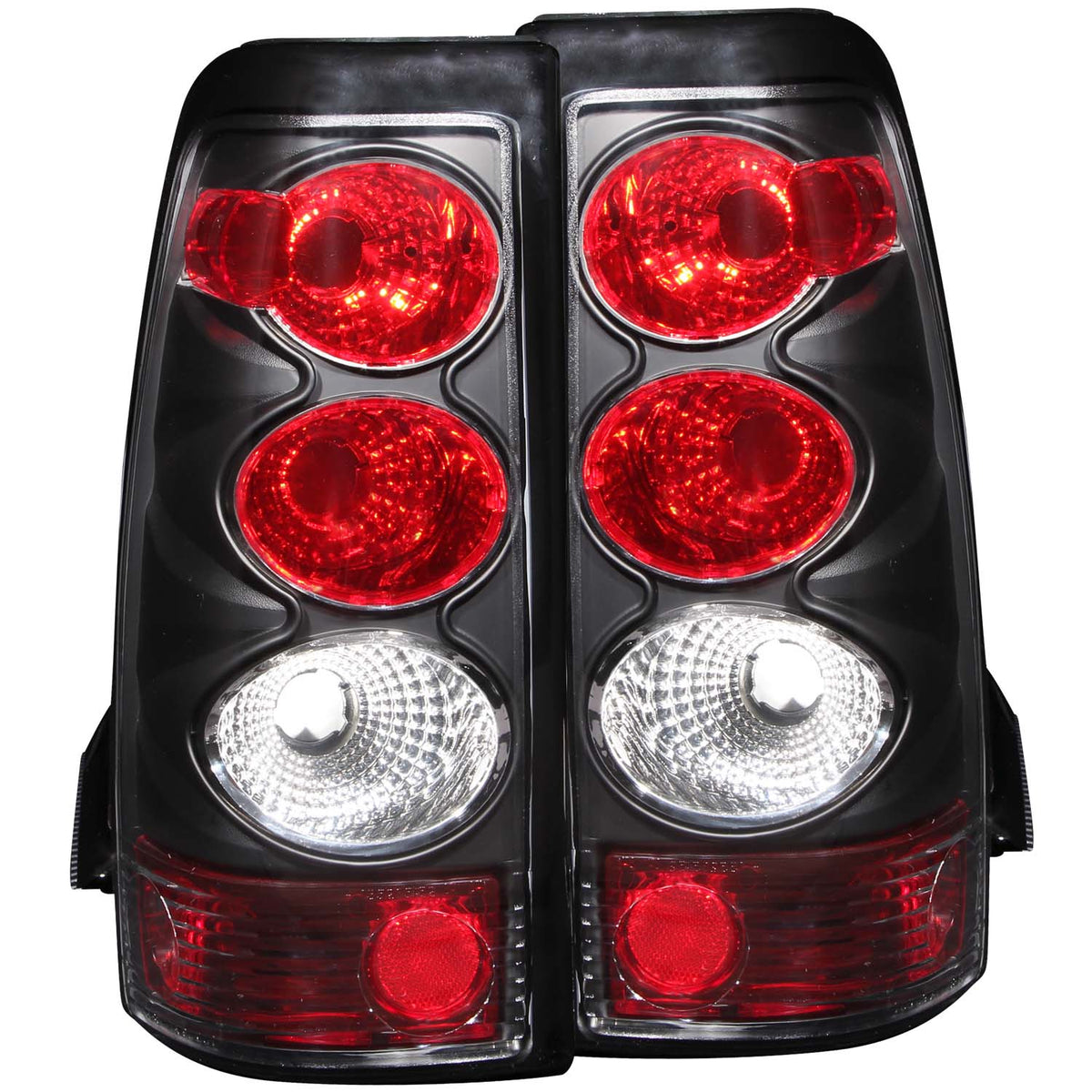 ANZO 2003-2006 Chevrolet Silverado 1500 Taillights Black - 211022 for 2003-2007 Chevrolet Silverado 1500 - front view