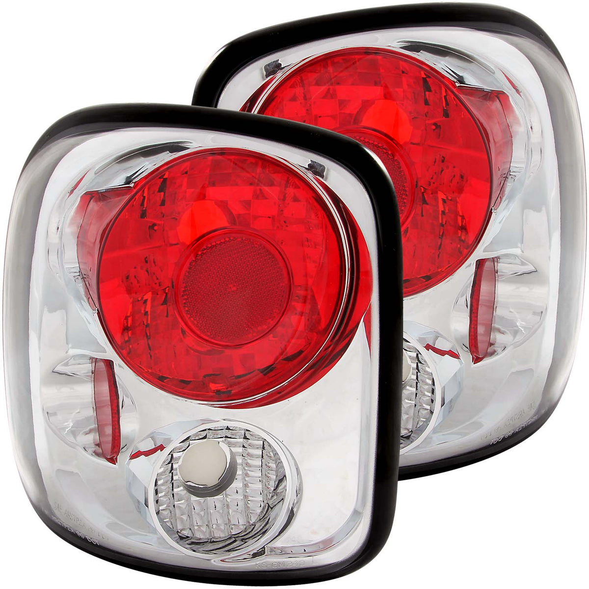 ANZO 1999-2004 Chevrolet Silverado Taillights Chrome - 211026 for 1999-2004 Chevrolet Silverado 1500 - front view
