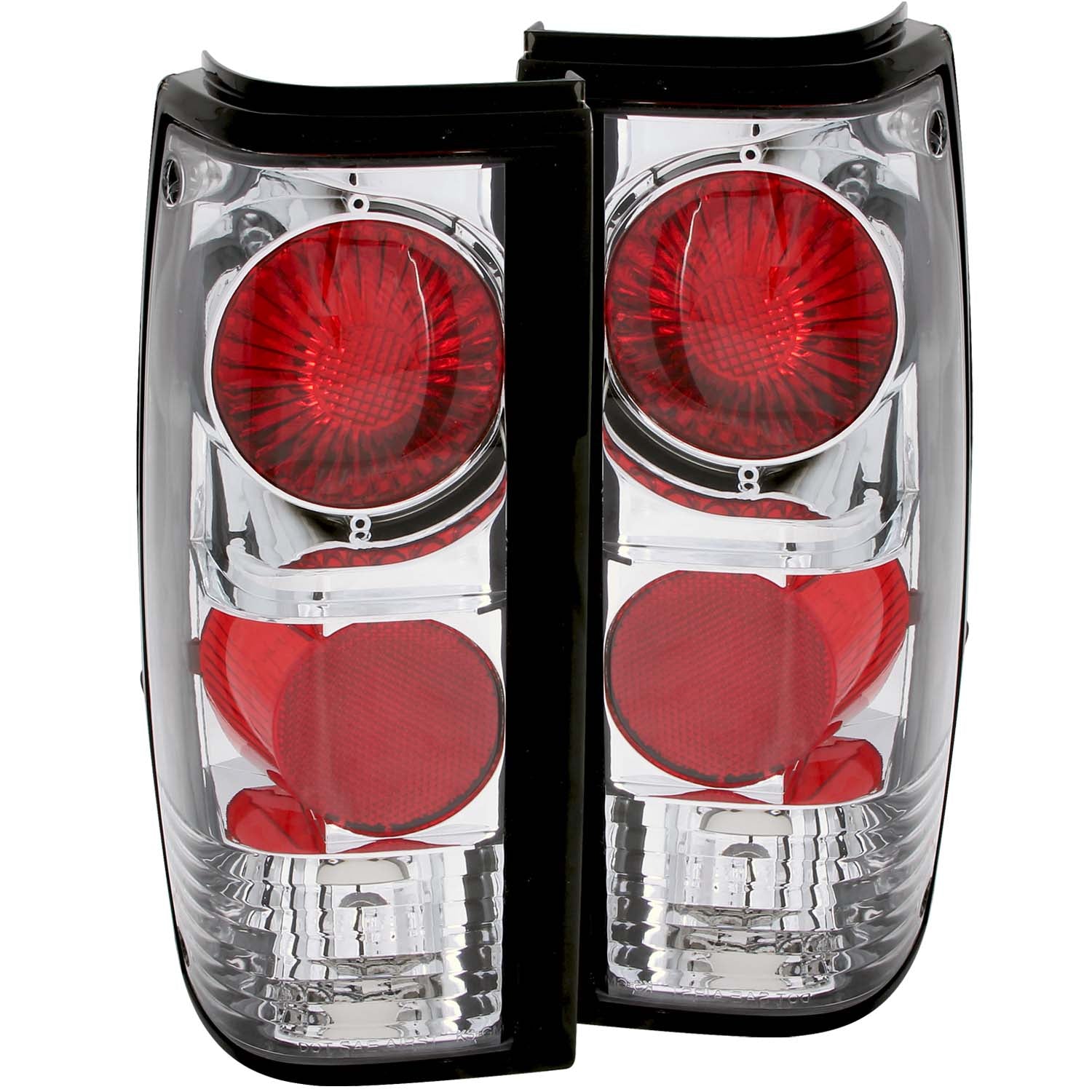 ANZO 1982-1994 Chevrolet S-10 Taillights Chrome - 211029 for 1982-1994 Chevrolet S10 - front view