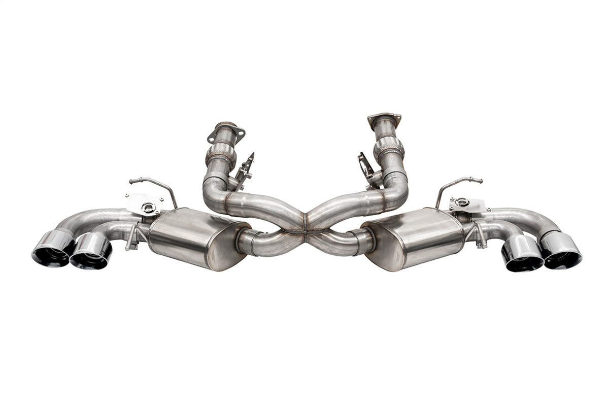 Corsa 20-24 Corvette C8 3in Valved Cat-Back 4.5in Pol Quad Tips Fits Factory Perf Exhaust DeletesAFM - 21103