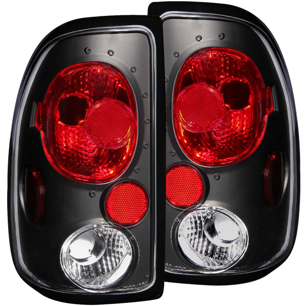 ANZO 1997-2004 Dodge Dakota Taillights Black - 211042 for 1997-2004 Dodge Dakota - front view