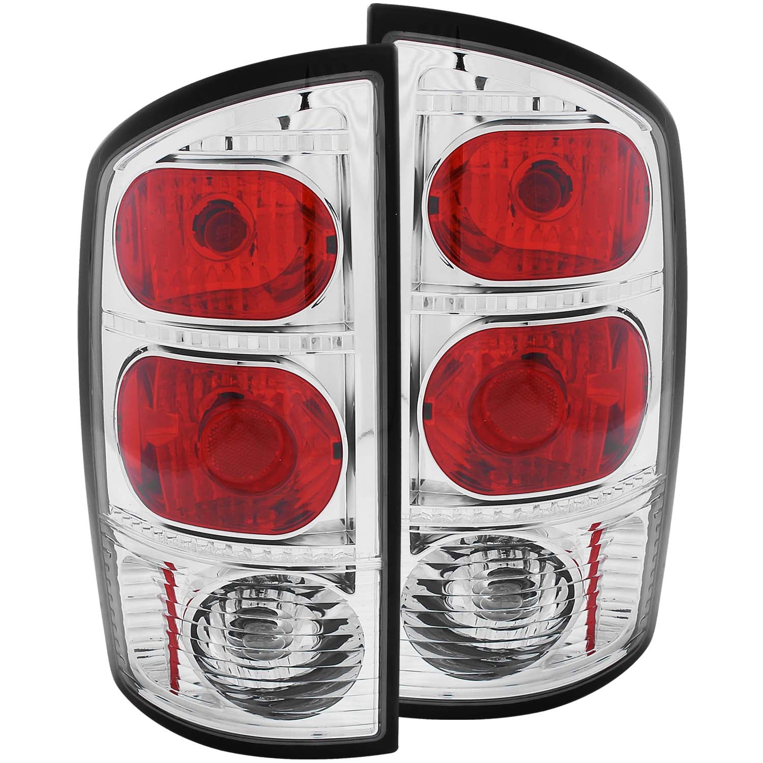 ANZO 2002-2005 Dodge Ram 1500 Taillights Chrome - 211043 for 2002-2006 Dodge Ram 1500 - front view