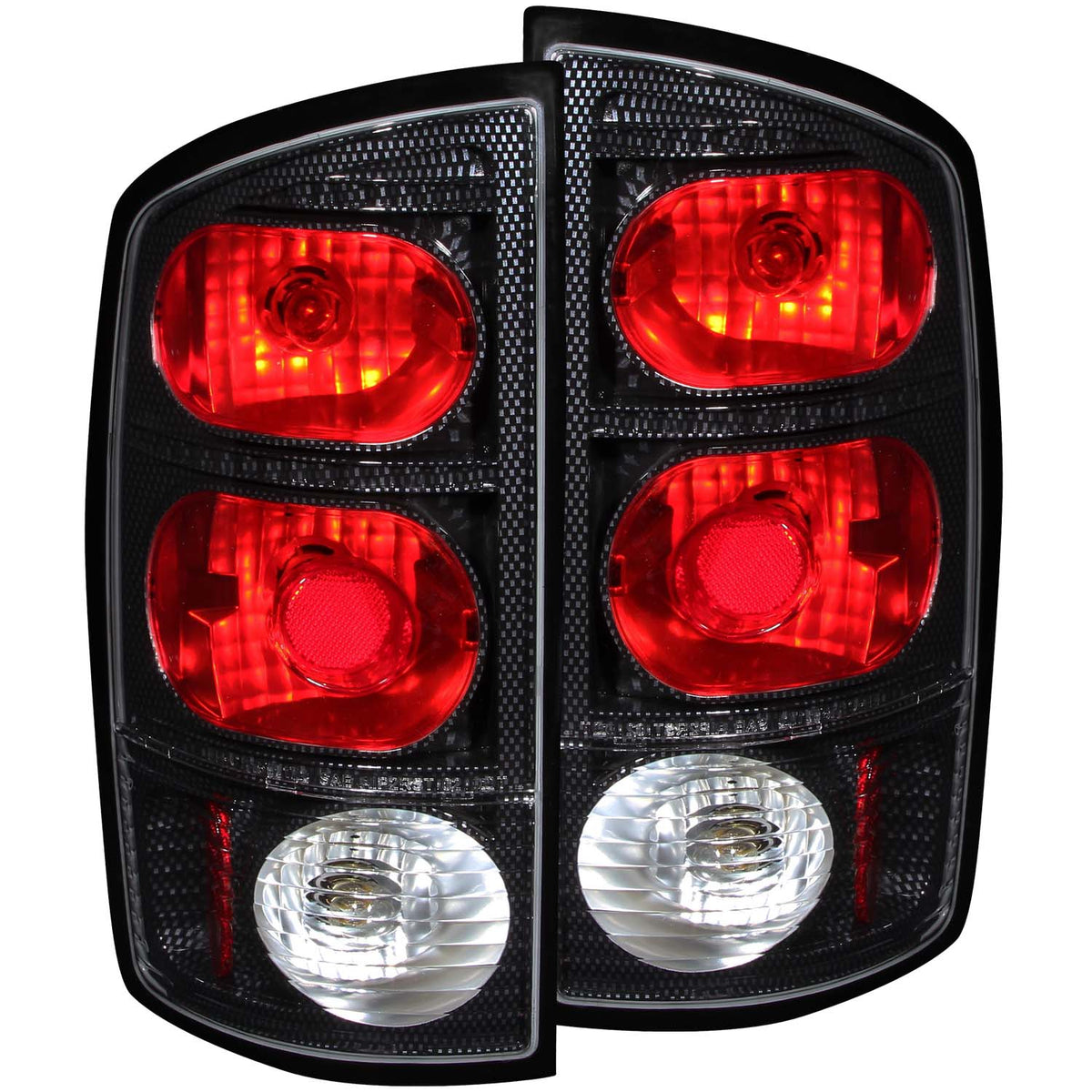 ANZO 2002-2005 Dodge Ram 1500 Taillights Carbon - 211044 for 2002-2006 Dodge Ram 1500 - front view