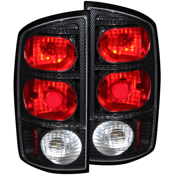 ANZO 2002-2005 Dodge Ram 1500 Taillights Carbon - 211044 for 2002-2006 Dodge Ram 1500 - front view