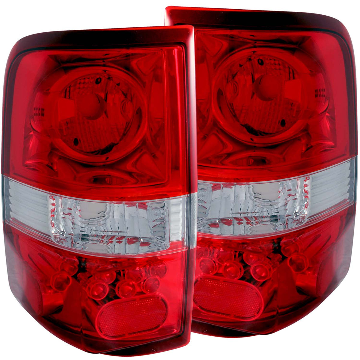 ANZO 2004-2008 Ford F-150 Taillights Red/Clear - LED Style - 211058 for 2004-2008 Ford F 150 - front view