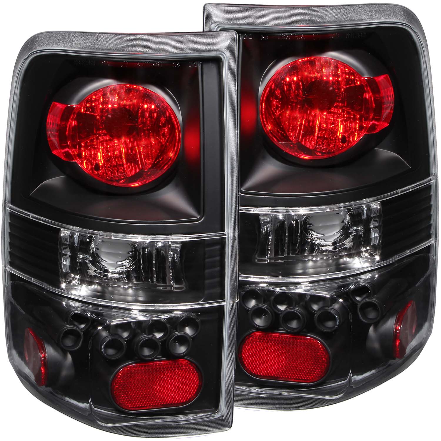 ANZO 2004-2008 Ford F-150 Taillights Black - 211060 for 2004-2008 Ford F 150 - front view
