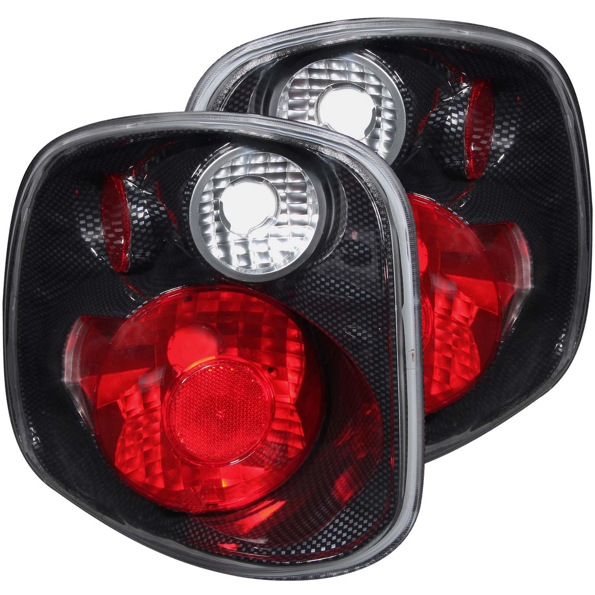 ANZO 2001-2003 Ford F-150 Taillights Carbon - 211067 for 2001-2004 Ford F 150 - front view