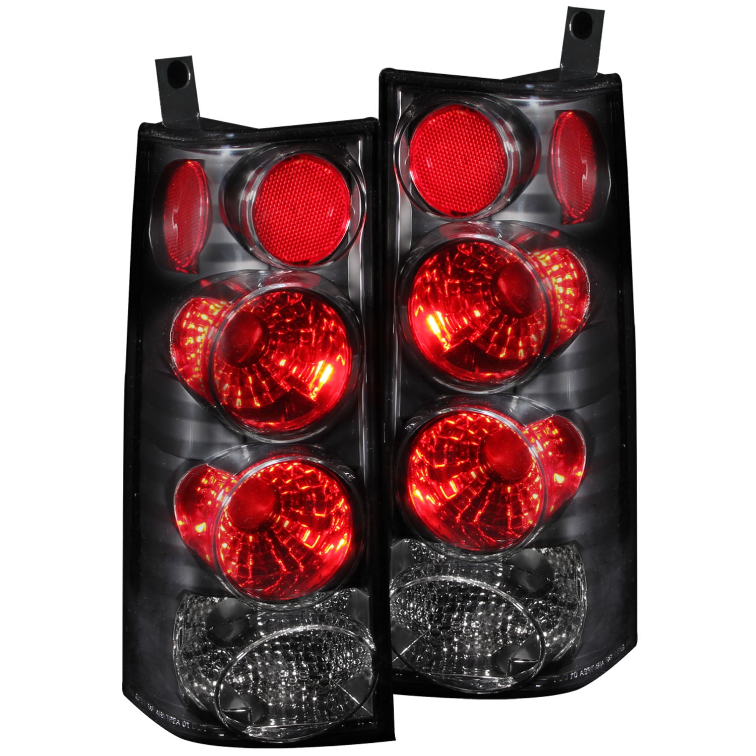 ANZO 2003-2015 Chevrolet Express Taillights Black - 211090 for 2003-2015 Chevrolet Express 2500 - front view
