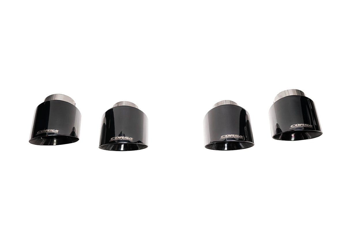 Corsa 2020-2025 Chevrolet Corvette C8 Quad 4.5in Black Tip Kit (For Corsa Exhaust Only) - 21109BLK