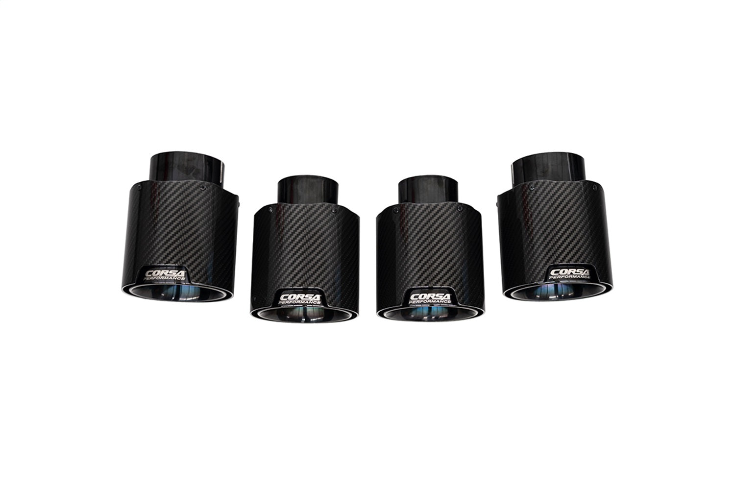 Corsa 20-24 Chevrolet Corvette C8 RWD 4.5in Carbon Fiber Black PVD Tip Kit (For Corsa Exhaust Only) - 21109CFBLK