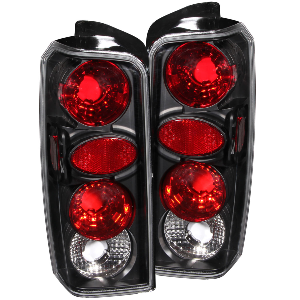 ANZO 1997-2001 Jeep Cherokee Taillights Black - 211103 for 1997-2001 Jeep Cherokee - front view