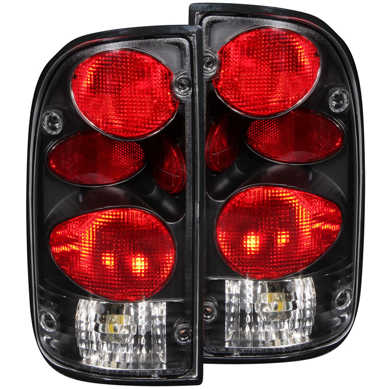 ANZO 1995-2000 Toyota Tacoma Taillights Black - 211129 for 1995-2000 Toyota Tacoma - front view