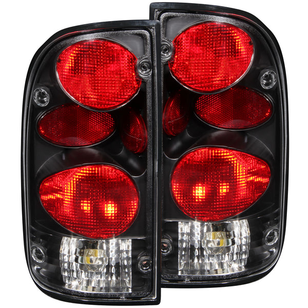 ANZO 1995-2000 Toyota Tacoma Taillights Black - 211129 for 1995-2000 Toyota Tacoma - front view
