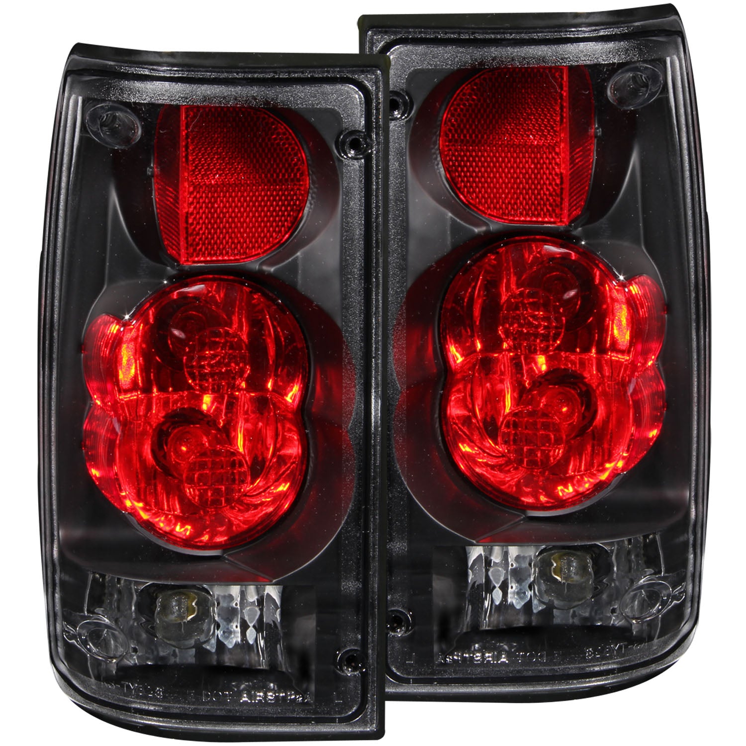 ANZO 1989-1995 Toyota Pickup Taillights Black - 211132 for 1989-1995 Toyota Pickup - front view