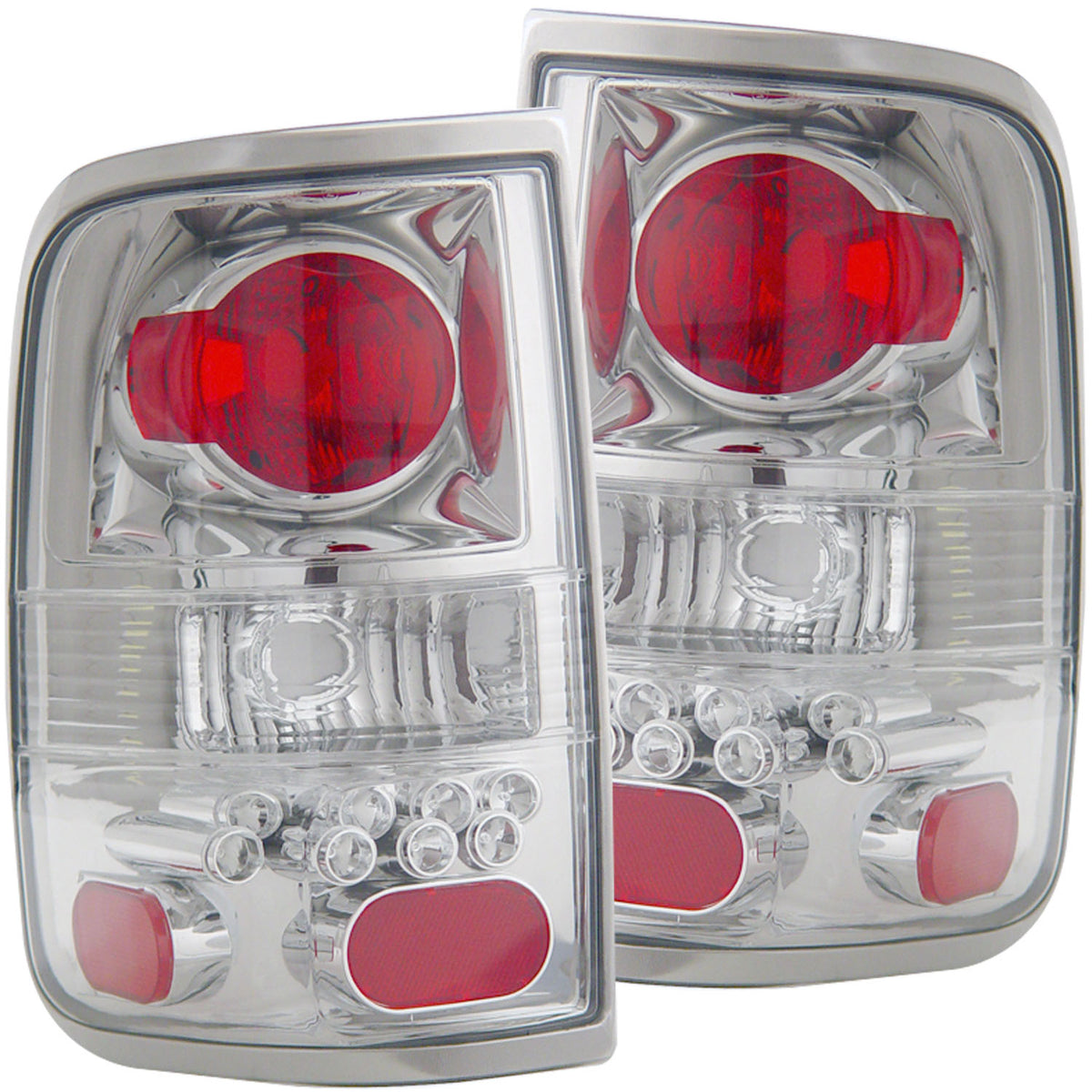 ANZO 2004-2008 Ford F-150 Taillights Chrome - 211138 for 2004-2008 Ford F 150 - front view