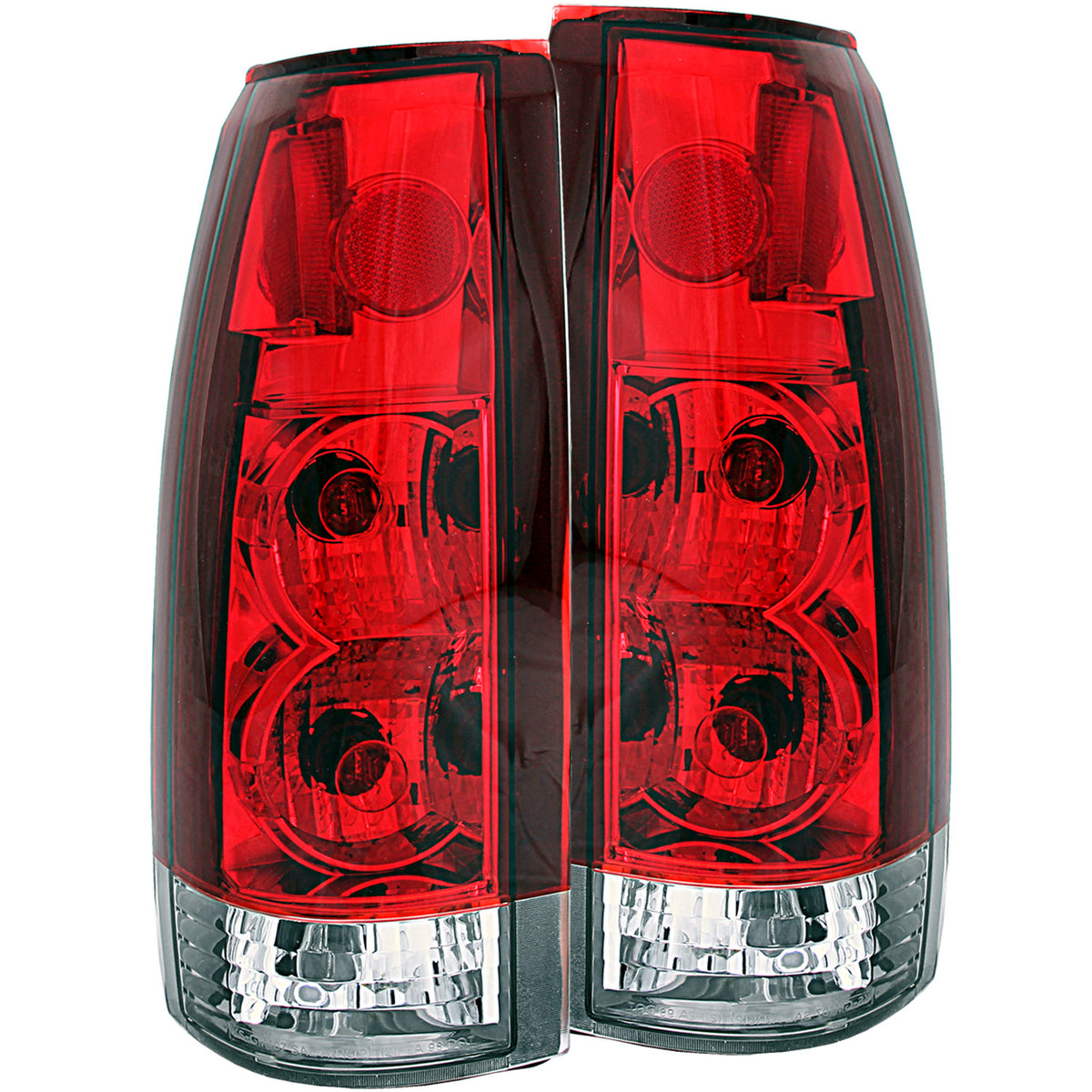 ANZO 1999-2000 Cadillac Escalade Taillights Red/Clear - New Gen - 211140 for 1988-2000 Chevrolet C3500 - front view