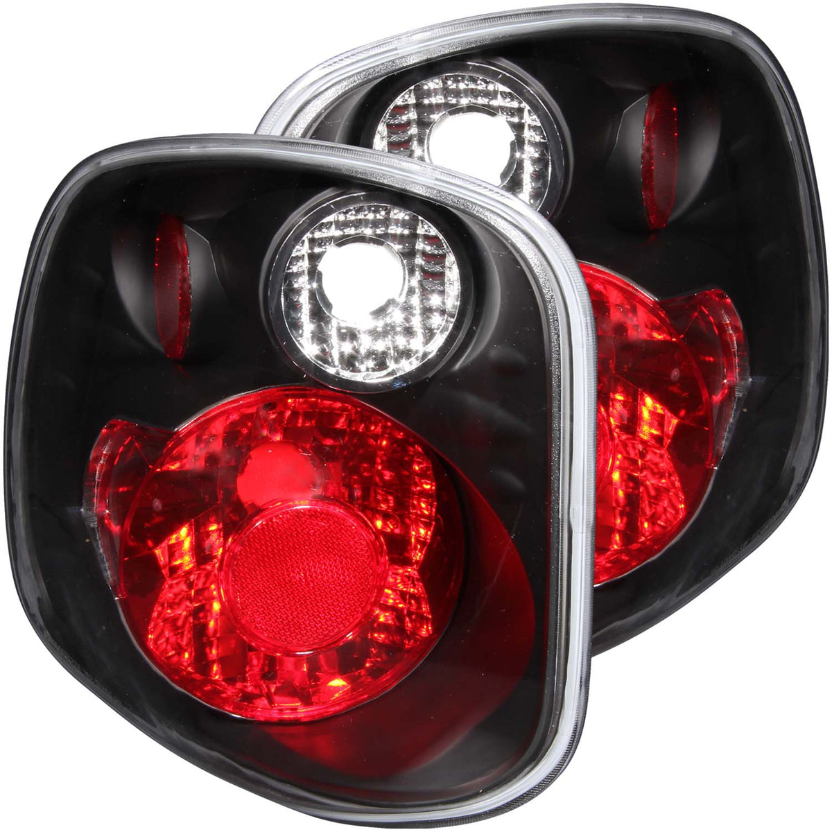ANZO 2001-2003 Ford F-150 Taillights Black - 211143 for 2001-2004 Ford F 150 - front view