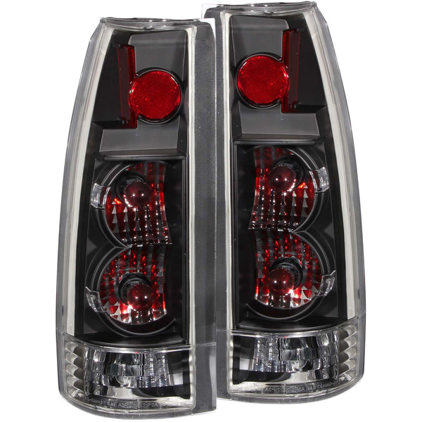 ANZO 1999-2000 Cadillac Escalade Taillights Black - New Gen - 211144 for 1988-2000 Chevrolet C3500 - front view