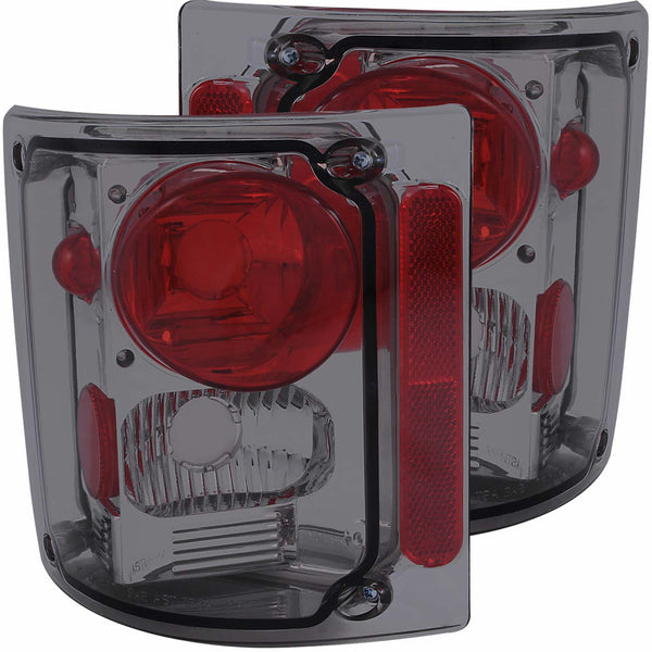 ANZO 1973-1987 Chevrolet C 10 Taillights Smoke - 211153 for 1985 GMC K2500 - front view
