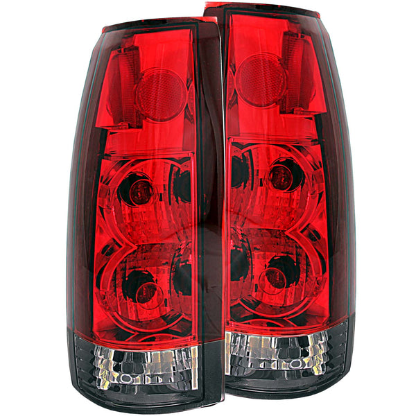 ANZO 1999-2000 Cadillac Escalade Taillights Red/Smoke G2 - 211157 for 1988-2000 Chevrolet C3500 - front view