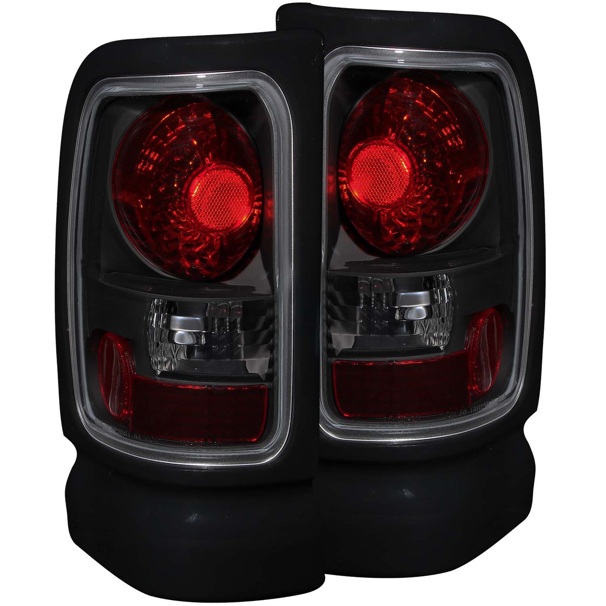 ANZO 1994-2001 Dodge Ram Taillights Dark Smoke - 211170 for 1994-2002 Dodge Ram 2500 - front view