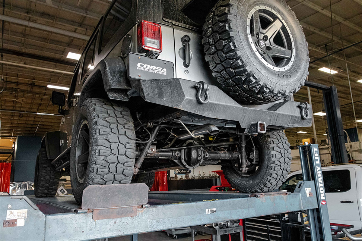 Corsa 2007-2018 Jeep Wrangler JKU 3.6L Sport 2.75in Cat-Back Exhaust w/ Turn Down Tip - 21121