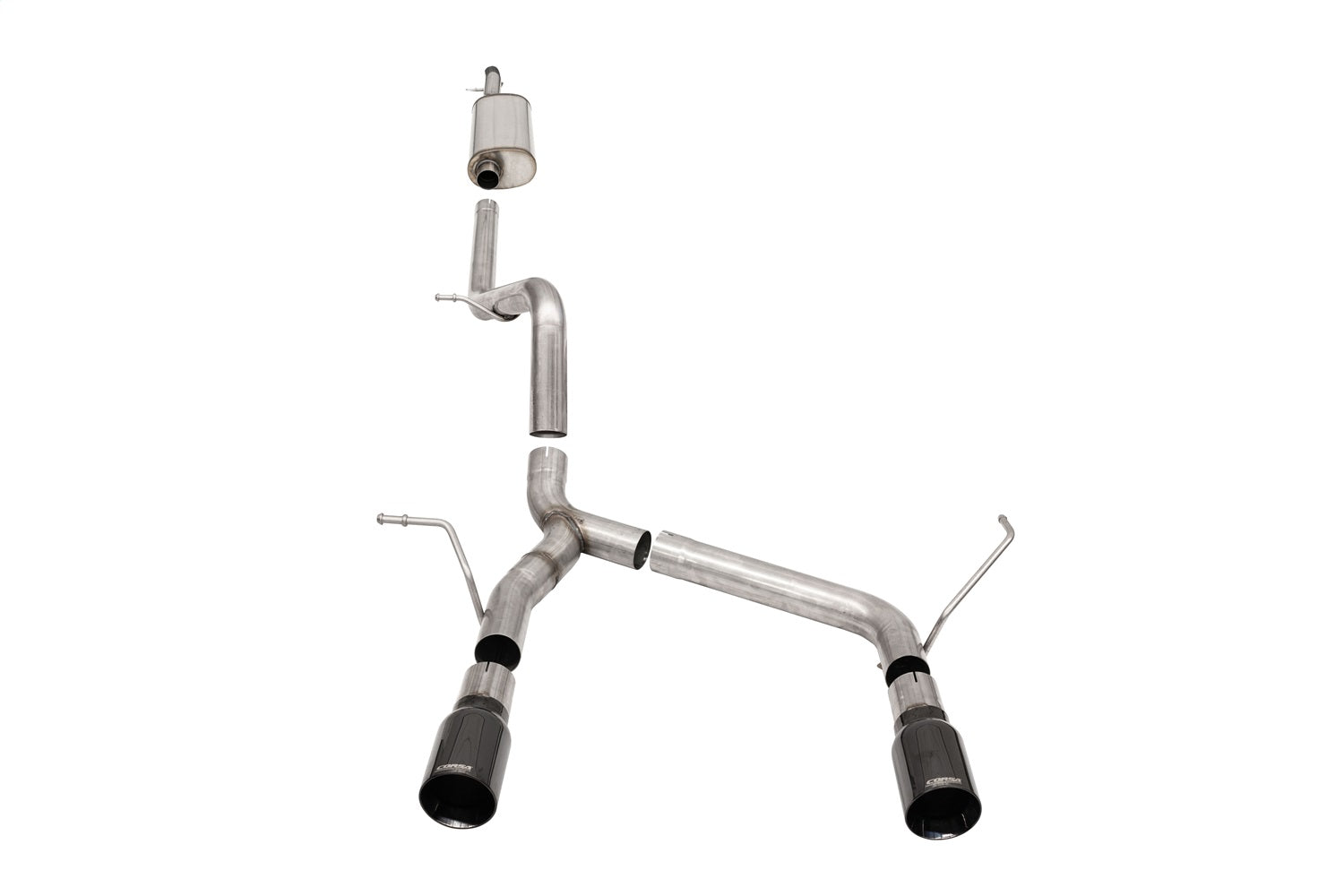 Corsa 2007-2018 Jeep Wrangler JKU 3.6L Sport 2.75in Cat-Back Exhaust w/ Single 4in Black Tips - 21122BLK