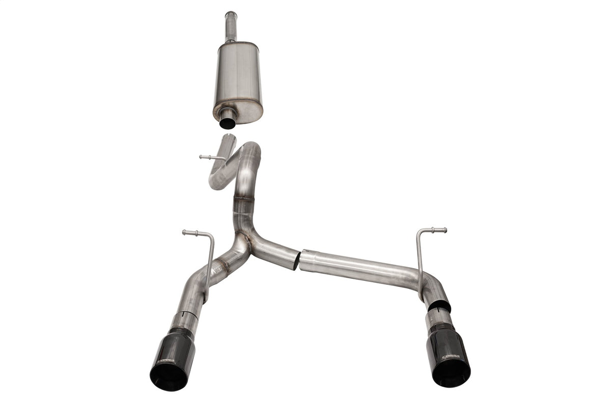 Corsa 2018-2024 Jeep Wrangler JLU 3.6L 2.75in Sport Cat-Back Exhaust w/ 4in Black Tips - 21124BLK